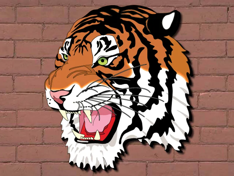This painted tiger head is a great way to show team spirit