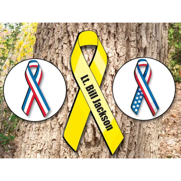 Homeland ribbons can be easily hung from your home or a tree to show your spirit