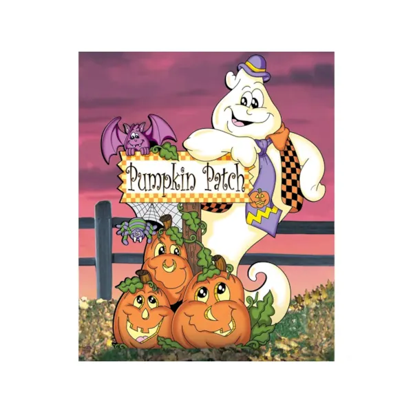 Pumpkin patch sign post adds to your festive yard Halloween scene