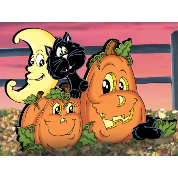 Pumpkin patch pals pattern features a cute addition to your Halloween scene