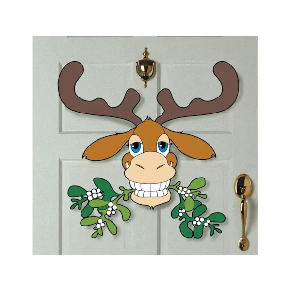 This moosletoe decoration can be hung on a door to greet guests