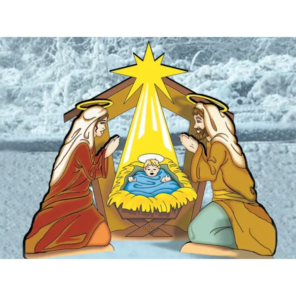 The nativity is the focal point of the entire scene 