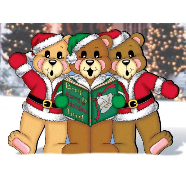 Caroling bears create a cute scene in your front yard as visitors and family arrive through the holidays