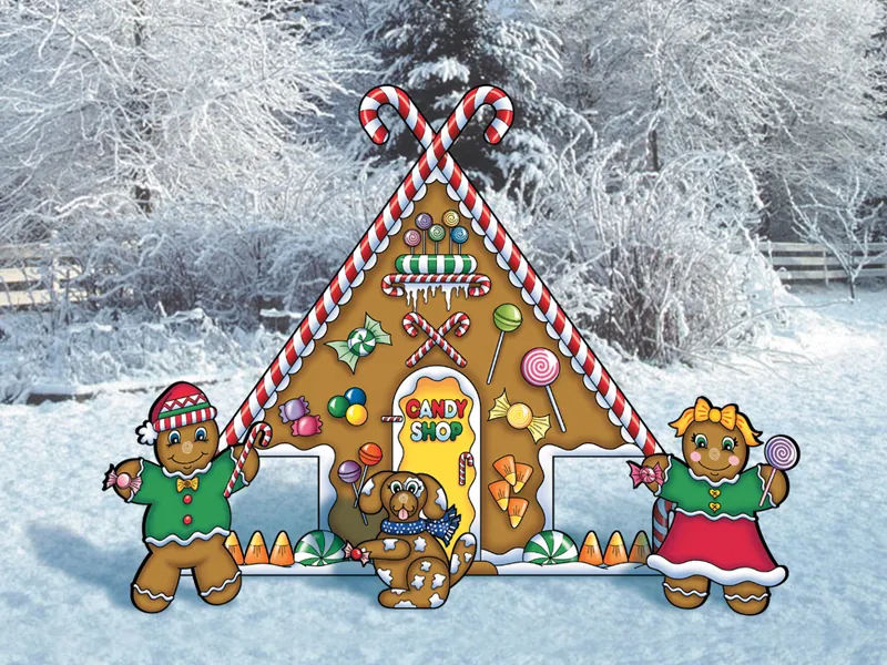 Gingerbread candy shop is cute as well as traditional in design
