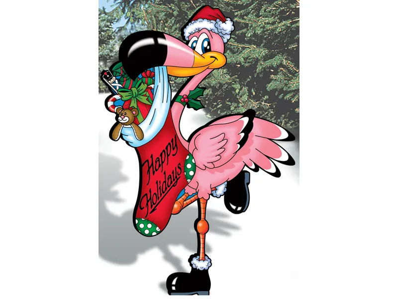 This Christmas flamingo adds great holiday to your yard in a warmer climate