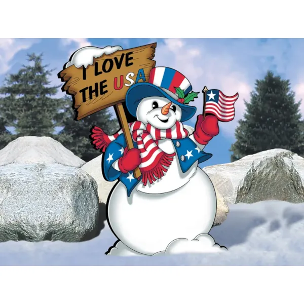 This Uncle Sam snowman has a colorful and patriotic feel