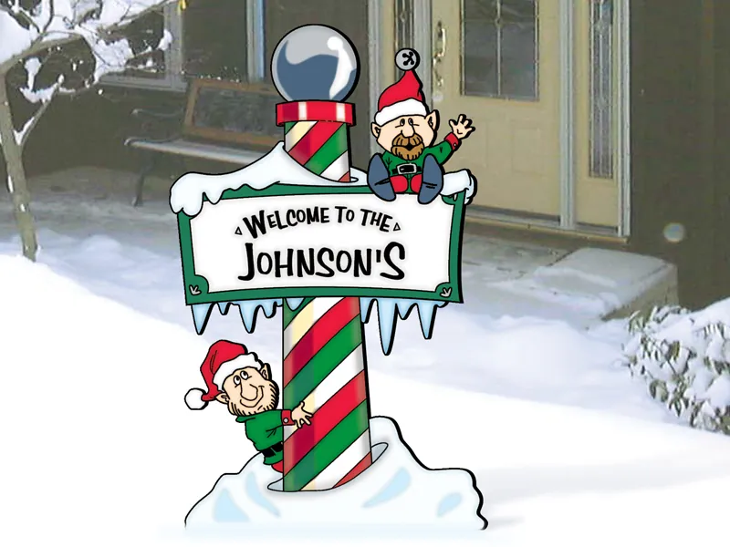 Inviting winter north pole welcome greets guests