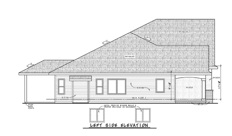 Building Plans Left Elevation -  098D-6003 | House Plans and More