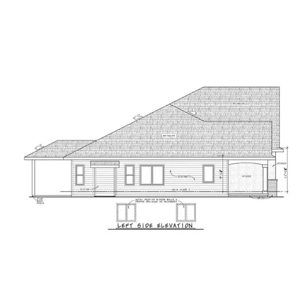 Building Plans Left Elevation -  098D-6003 | House Plans and More