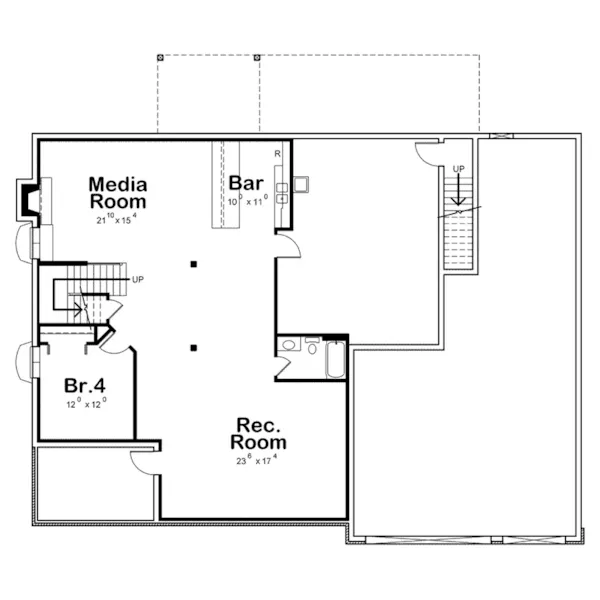 Building Plans Lower Level Floor -  098D-6003 | House Plans and More