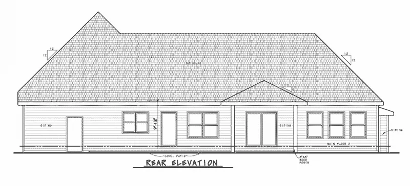 Building Plans Rear Elevation -  098D-6003 | House Plans and More