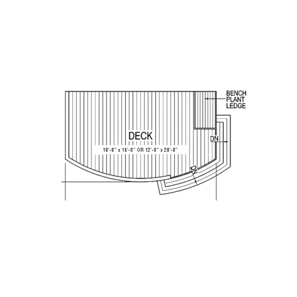 Building Plans First Floor - Adenstein Curved Deck 107D-3002 | House Plans and More