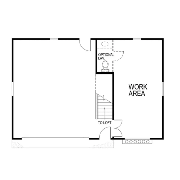 Building Plans First Floor - Kelley Two-Car Garage 107D-6001 | House Plans and More