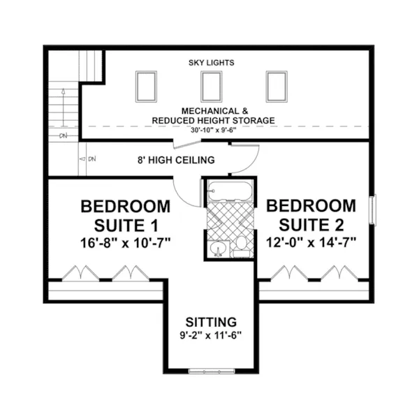 Arts & Crafts House Plan Second Floor -  108D-7504 | House Plans and More