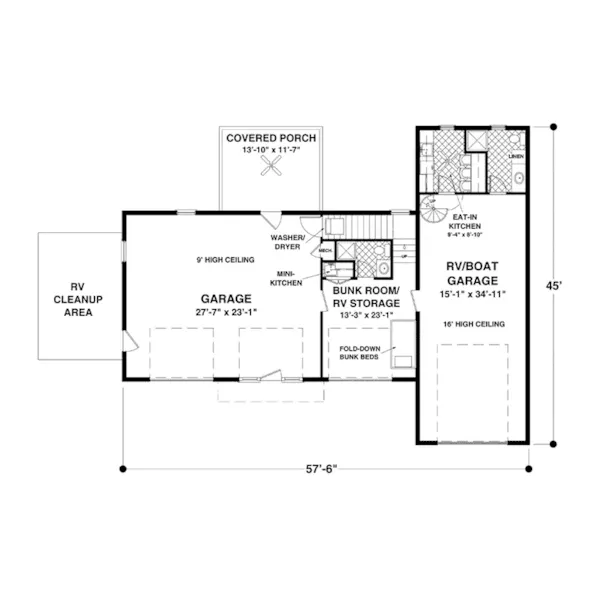 Building Plans Garage Floor Plan - 108D-7514 | House Plans and More