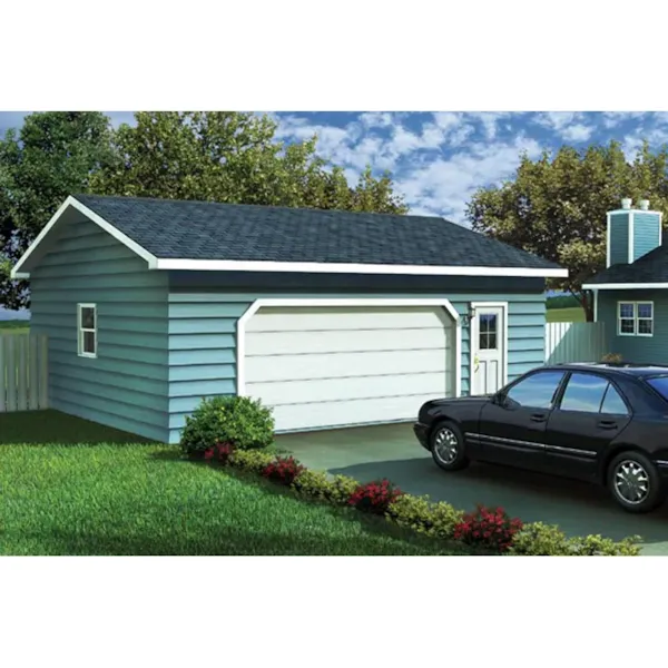 Building Plans Front of Home - Kandahar Deep Eave 2-Car Garage 109D-6010 | House Plans and More