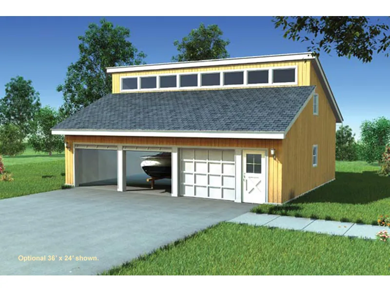 Building Plans Front of Home - Belmont Hill Clerestory Garage 109D-6011 | House Plans and More