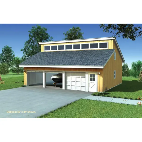 Building Plans Front of Home - Belmont Hill Clerestory Garage 109D-6011 | House Plans and More