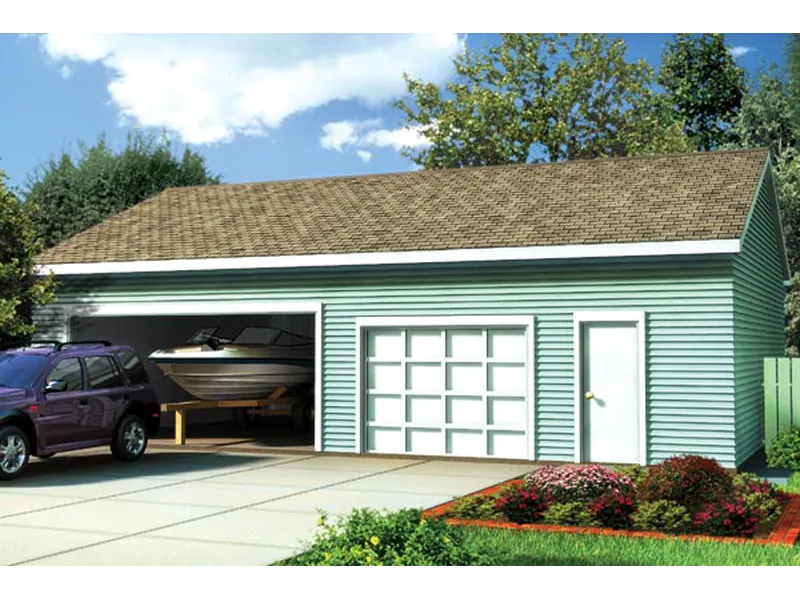 Building Plans Front of Home - Lacacia Two-Car Garage  109D-6020 | House Plans and More