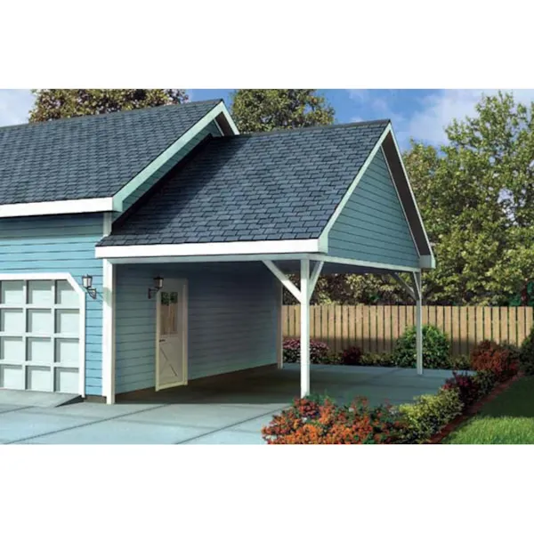 Building Plans Front of Home - Colton Woods 1-Car Carport 109D-6022 | House Plans and More