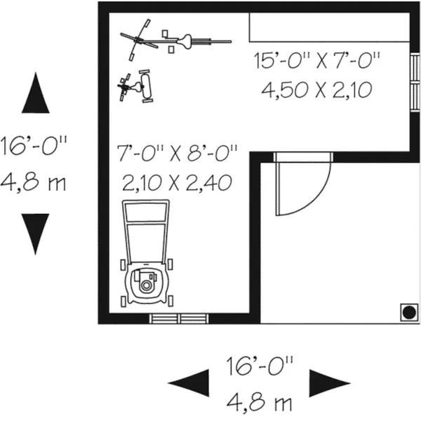 Building Plans First Floor - Abbot Storage Shed 113D-4500 | House Plans and More