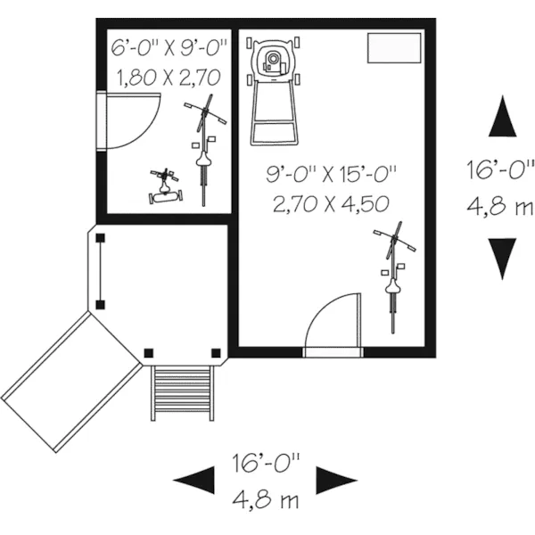 Building Plans First Floor - Jaden Playhouse Shed 113D-4505 | House Plans and More