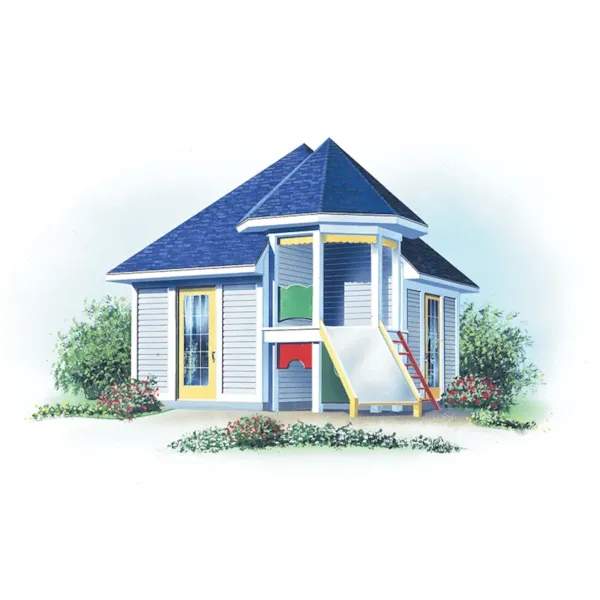 Building Plans Front of Home - Jaden Playhouse Shed 113D-4505 | House Plans and More