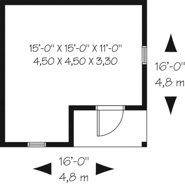 Building Plans First Floor - Kay Double Gable Garden Shed 113D-4506 | House Plans and More