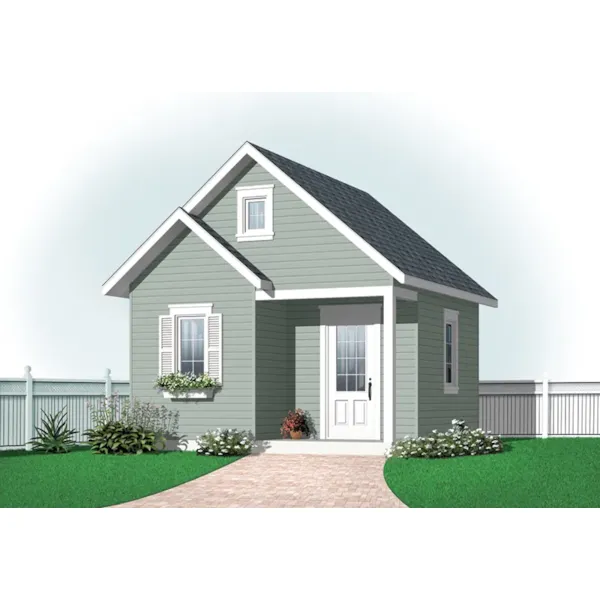 Building Plans Front of Home - Kay Double Gable Garden Shed 113D-4506 | House Plans and More