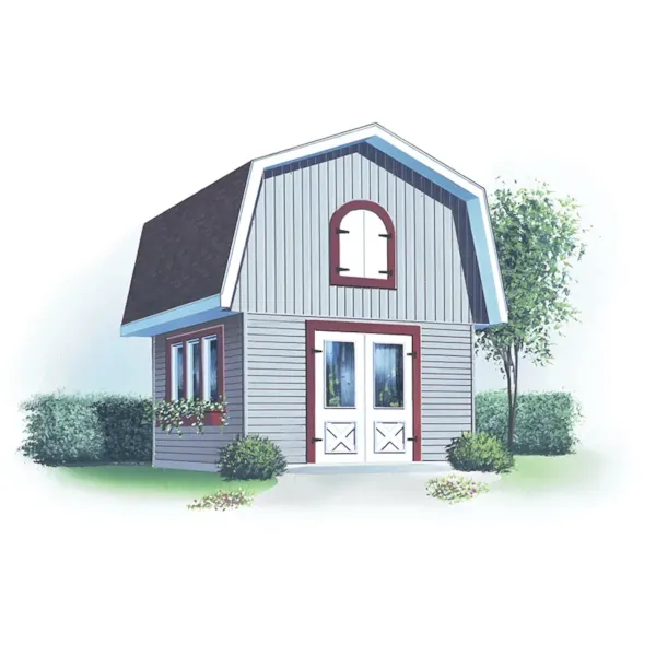 Building Plans Front of Home - James Barn Style Shed 113D-4508 | House Plans and More