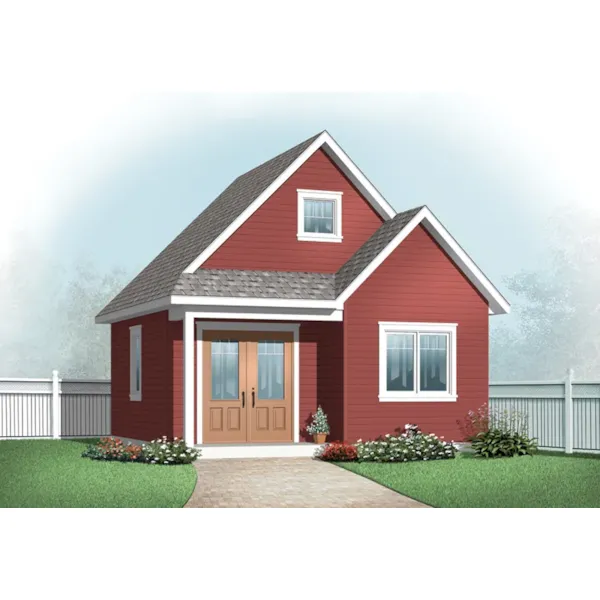 Building Plans Front of Home - Nancia Gabled Shed 113D-4512 | House Plans and More