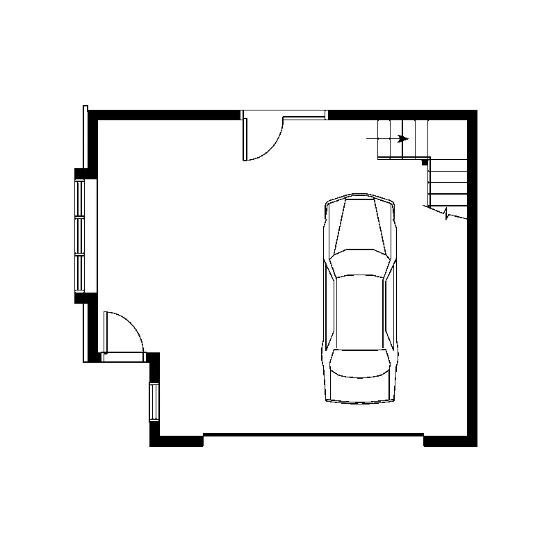 Building Plans First Floor - Burnell Two-Car Garage 113D-6014 | House Plans and More