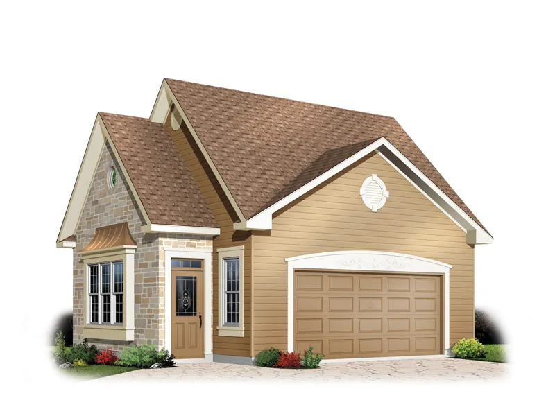 Building Plans Front Image - Burnell Two-Car Garage 113D-6014 | House Plans and More