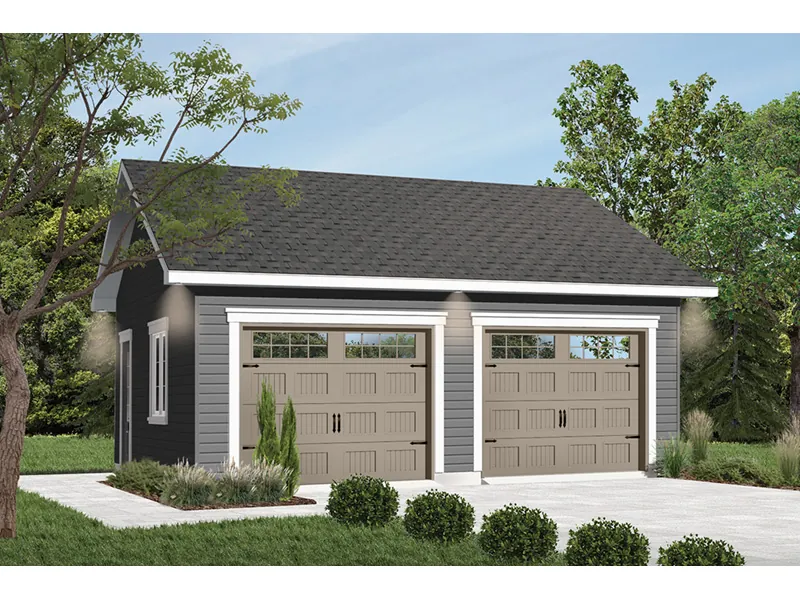 Building Plans Front Photo 01 - Gridstone Two-Car Garage 113D-6022 | House Plans and More