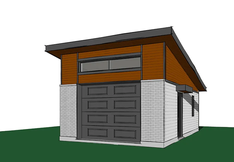 Building Plans Front of Home - Pippa Modern 1-Car Garage 113D-6033 | House Plans and More