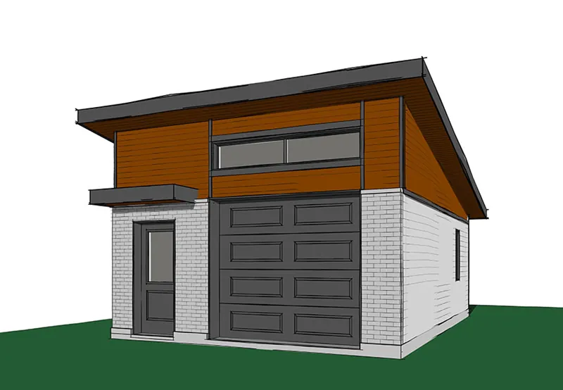Building Plans Front of Home - Reed Modern 1-Car Garage 113D-6034 | House Plans and More