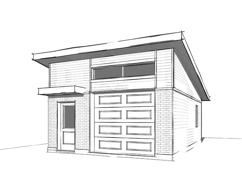 Building Plans Front Image of House - Reed Modern 1-Car Garage 113D-6034 | House Plans and More