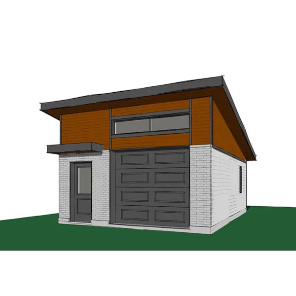 Building Plans Front of Home - Reed Modern 1-Car Garage 113D-6034 | House Plans and More