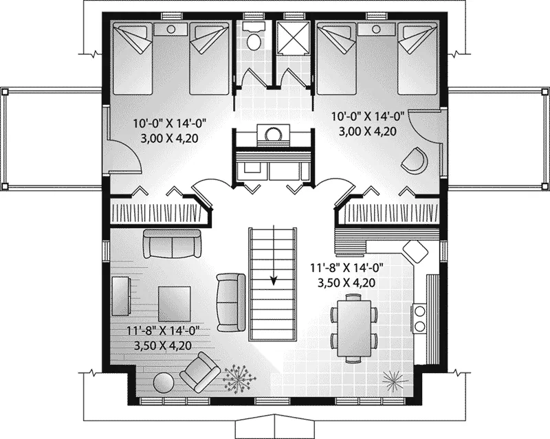 Building Plans First Floor - Quail Valley Garage Apartment 113D-7500 | House Plans and More
