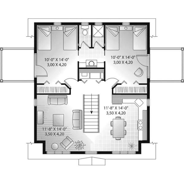 Building Plans First Floor - Quail Valley Garage Apartment 113D-7500 | House Plans and More