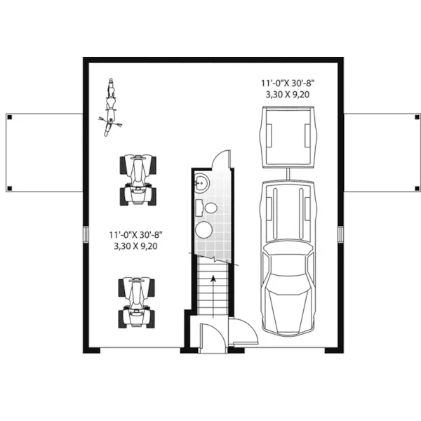 Building Plans Lower Level Floor - Quail Valley Garage Apartment 113D-7500 | House Plans and More