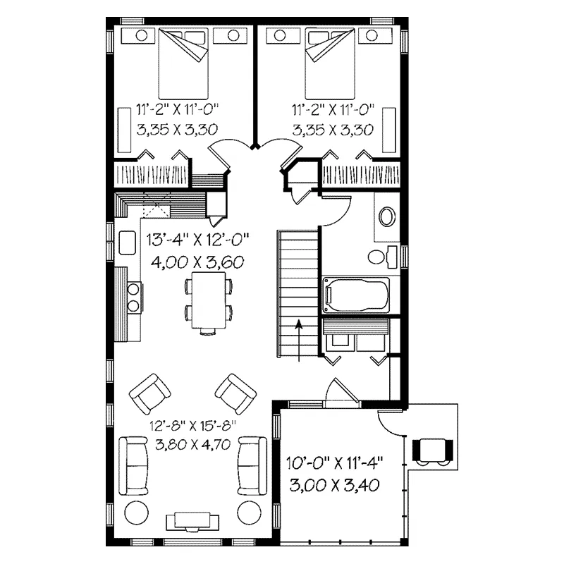 Building Plans Second Floor - Travis One-Car Apartment Garage  113D-7502 | House Plans and More