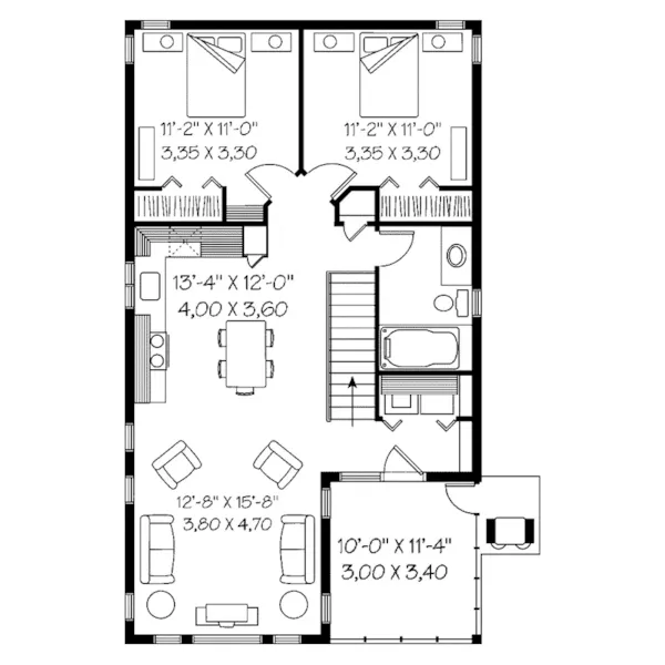 Building Plans Second Floor - Travis One-Car Apartment Garage  113D-7502 | House Plans and More