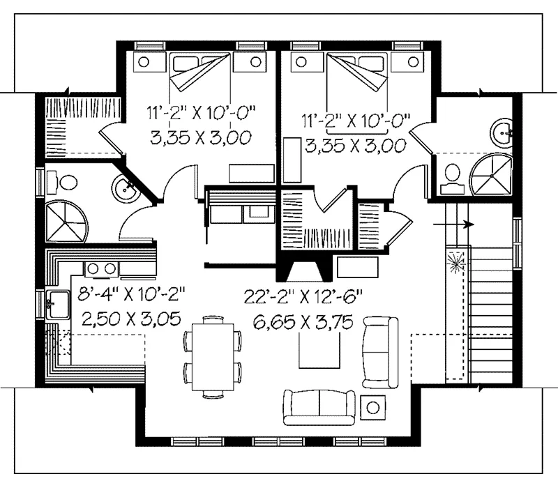 Building Plans Second Floor - Babette Two-Car Garage  113D-7505 | House Plans and More