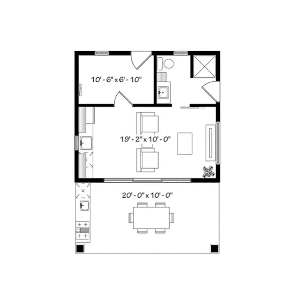 Building Plans First Floor - Miles Beach Pool Cabana 113D-7508 | House Plans and More