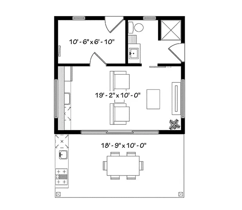Building Plans First Floor - Rita Beach Pool Cabana 113D-7509 | House Plans and More