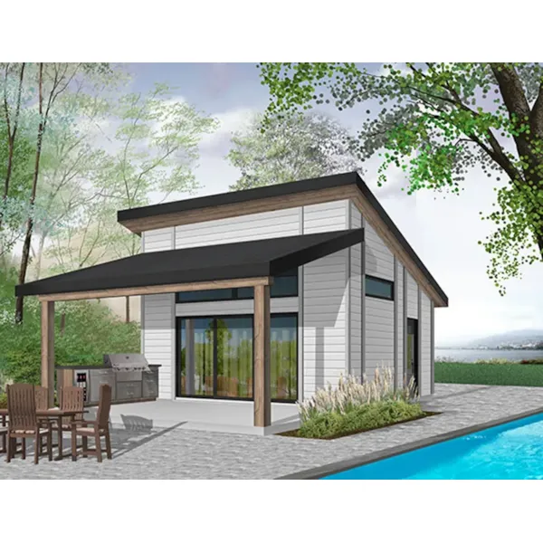 Ranch House Plan Front of Home - Rita Beach Pool Cabana 113D-7509 | House Plans and More