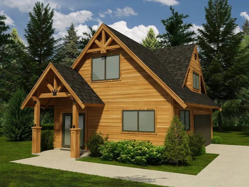 Building Plans Front of Home - Homestead Rustic Garage 117D-6001 | House Plans and More