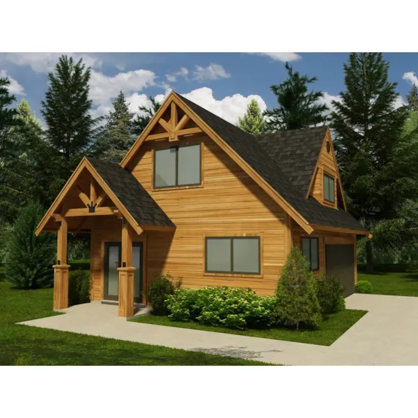 Building Plans Front of Home - Homestead Rustic Garage 117D-6001 | House Plans and More