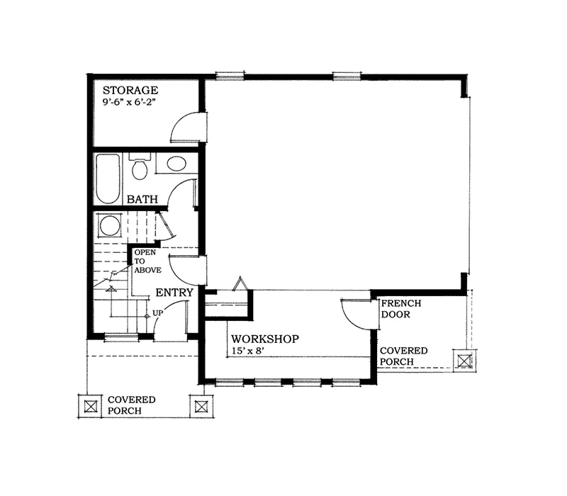 Building Plans First Floor - Marvina Craftsman Garage 117D-7500 | House Plans and More